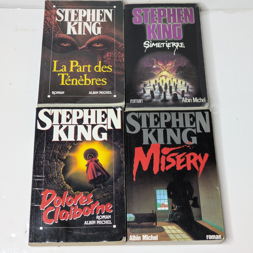 Stephen King Trade Paper Back Book Collection of 4 Misery, Simetiere, French